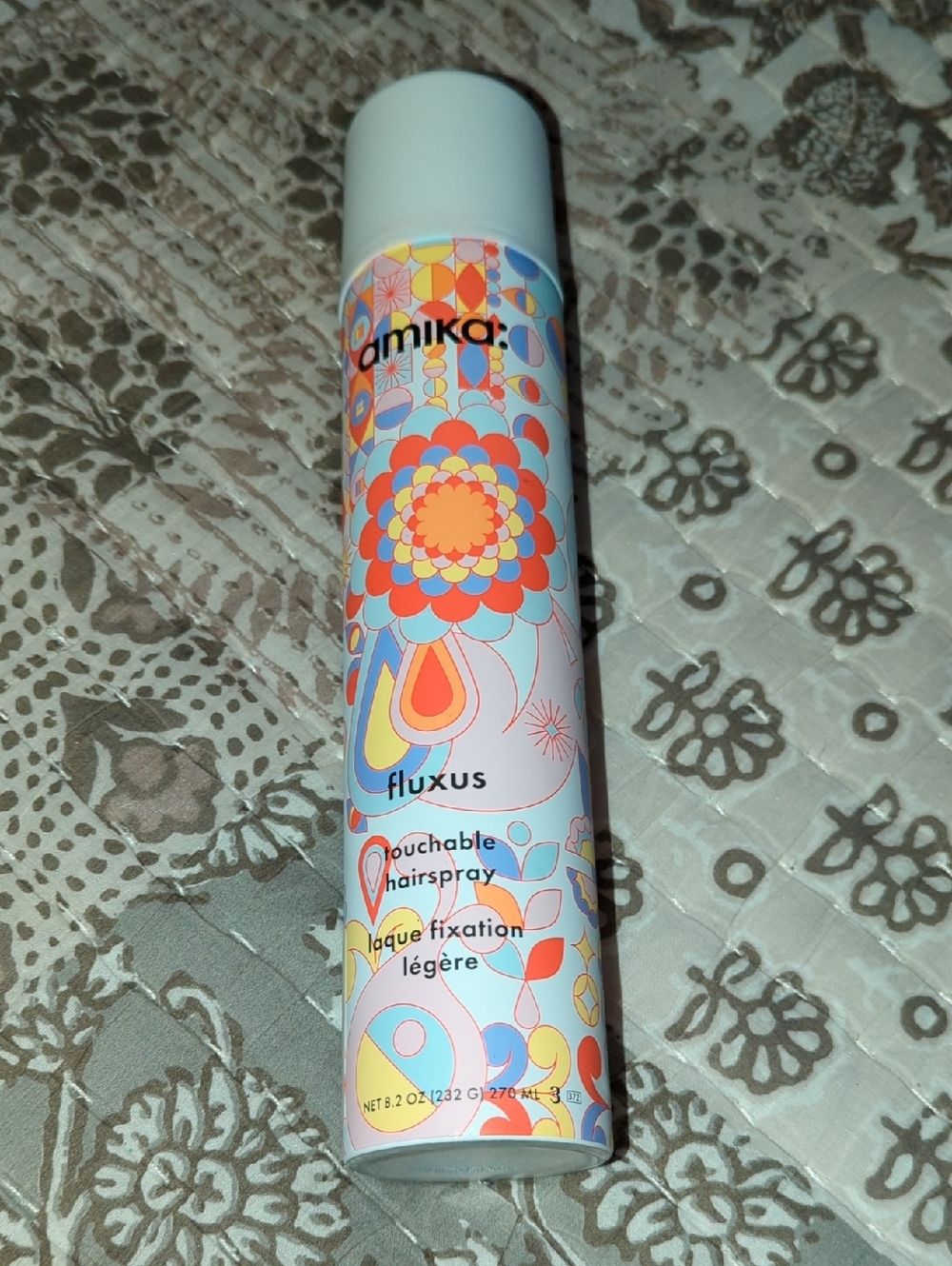 amika Fluxus Touchable Hairspray — Pastel Multicolor Floral Can